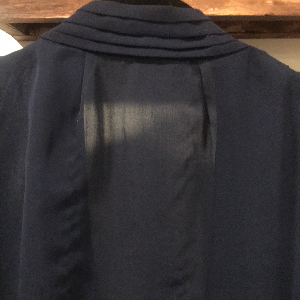 J.Crew Navy Pintuck Blouse - Picture 6 of 7